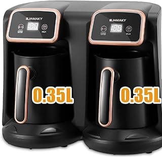 Jmk9021 Digital Double Turkish Coffee Maker 700 Millily For Tubs 1200 Watt + 1200 Watt Takfy Up To 8 Cups Of Digital Display And Sound System Quick Preparation Easy To Clean