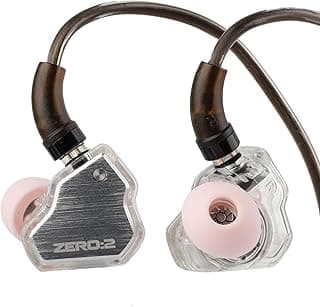 سماعات داخل الأذن 7Hz × كريناكل زيرو:2، مزودة بمشغل ديناميكي محدث 10 مم، سماعات سلكية (IEM) للألعاب والاستماع للموسيقى، كابل OFC مع ميكروفون للموسيقيين، لون فضي من لينسول