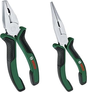 2-piece pliers set (1 high-quality, precise and durable pliers and 1 long ergonomic pliers for many different tasks, chrome-nickel surface)