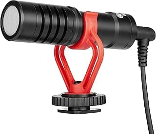 ميكروفون فيديو بويا BY-MM1، جهاز تسجيل صغير مدمج على الكاميرا، مكثف اتجاهات لـ DSLR، كاميرا مسجلة، ايفون، هواتف اندرويد، ماك و التابلت، إضافي، أسود