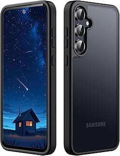 Shock-absorbing Slim Fit Bumper Case Solid Matte Black TPU Frame with Anti-Scratch Clear Back for Samsung Galaxy A37 5G (Black)