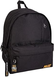 Backpack Must Team Monochrome rPET Black with Orange 2 Main Cases
