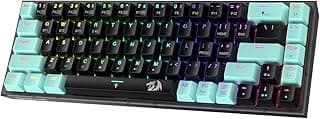 كيبورد العاب K631 كاستور برو 60% لاسلكي بـ 3 اوضاع RGB و68 مفتاح قابل للتبديل السريع ومقبس PCB ولوحة شفافة ومفتاح باندا مخصص من ريدراجون K631