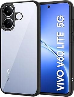 جراب موبايل متوافق مع Vivo V60 Lite، خفيف الوزن بتقنية هايبرد من البولي كربونات والبولي يوريثين الحراري، جراب واقي مضاد للصدمات واقي للكاميرات ، شفاف