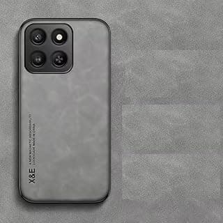 جراب هاتف متوافق مع Honor X7D جلد صناعي فاخر مغناطيسي ناعم الملمس (رمادي)