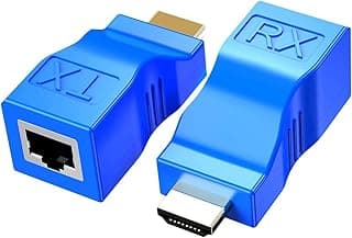 HDMI Extender, HDMI to RJ45 Ethernet Network Converter Over by Cat5-e/6 Cable Splitter 1080p up to 30m/98ft Repeater for HDTV HDPC PS4 STB