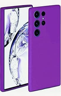 جراب لهاتف سامسونج Galaxy S23 Ultra، جراب سيليكون مع حماية للكاميرا، جراب سيليكون مع حماية مرتفعة للشاشة، غطاء خلفي، جراب حماية، جراب موبايل ناعم (بنفسجي)