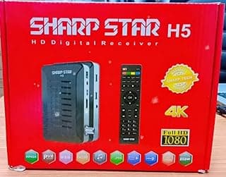 ريسيفر شارب ستار 5000 قناة، H5 FHD 1080P، تسجيل PVR، مشغل وسائط USB، 1.0/1.2، مؤقت، التوصيل والتشغيل