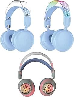 Wireless Headphone 808H Comfortable RGB Gaming Bluetooth Headset, 40mm Dynamic Drivers, Noise Reduction, Pure Bass Sound, USB Type-C, Support AUX Cable for Kids and Girls (Purple)