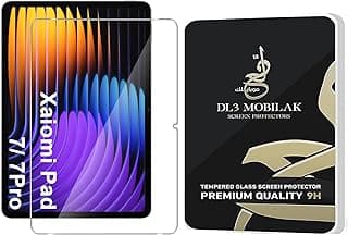 اسكرينة حماية لشاومي Pad 7/7 Pro، فيلم زجاج مقوى [شفاف عالي الدقة] [سهلة التركيب] [مقاومة للخدش] [صلابة 9H]