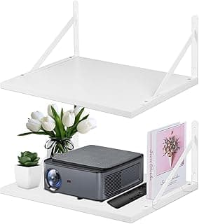 Projector Wall Mount Shelf, Projector Floating Shelf, Projector Rack Holder for Wall, Modem Shelf/Router Shelf/Cable Box/Router Wall Mount/Router Shelf Storage, Router Shelf Modem Cable Box Shelf