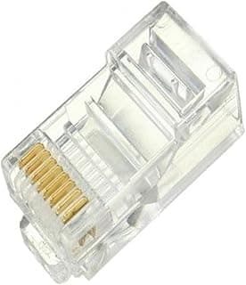 Z1166 Connector, Cat6 / Cat5e RJ45 Ethernet Cable Crimp Connectors UTP Network Plug for Solid Wire and Standard Cable (100 Pack) Clear