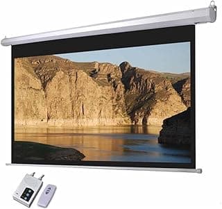 windon Electric Motorised Projector Screen, Remote Control, White size 300 * 300 cm
