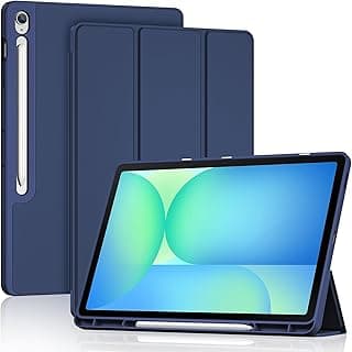 جراب نحيف لجهاز Galaxy Tab S10 FE Plus 5G 13.1 بوصة مع مكان للقلم، غطاء هجين بظهر TPU ناعم لجهاز Galaxy Tab S10 FE+ 2025 (SM-X620/ X626/ X626B)، يدعم خاصية الاستيقاظ/النوم التلقائي - كحلي
