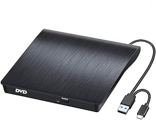 محرك أقراص CD/DVD خارجي USB 3.0 ونوع سي، محرك اقراص بيفا USB C نوع سي سهل التوصيل والتشغيل لجميع أجهزة اللاب توب وأجهزة الكمبيوتر المكتبية ويندوز 7/8/10/11 وماك او اس لماك بوك وماك بوك برو وماك بوك