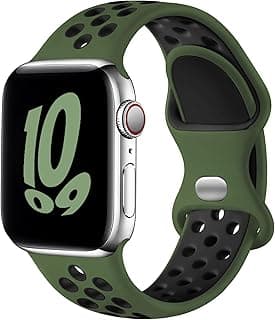 سوار رياضي متوافق مع ساعة ابل 38mm 40mm 41mm 42mm 44mm 45mm 46mm 49mm، سوار سيليكون بفتحات مزدوجة جيد التهوية لساعة iWatch Ultra 2 SE Series 10 9 8 7 6 5 4 3 2 1