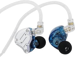 سماعات أذن بسلك KZ ZS10 برو هاي فاي، 4BA+1DD 5 كور، سماعات رأس للألعاب هايبرد اي اي ام، بكابل بدبوسين قابل للفصل من لينسول، بدون ميكروفون، أزرق