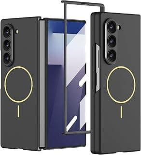Case for Samsung Galaxy Z Fold 7 2025 Compatible Magnetic Wireless Charging Built-In Screen Protector Slim Flip Cover