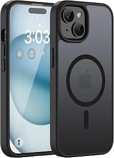 ORDA For iPhone 15 Plus Case 6.7 Inch, Compatible with MagSafe, Magnetic, Translucent Matte Black, Thin, Shockproof, Protective