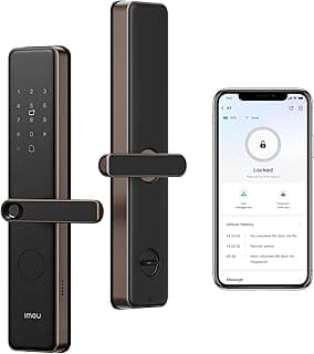 Imou Smart Lock K1 Golden Door Lock, Security System for Home, Keyless Smart Door Lock, Child Safety Lock for Home, Digital Door Locks with Handle, Fingerprint Remote Control Lock K1 Mocha Gold
