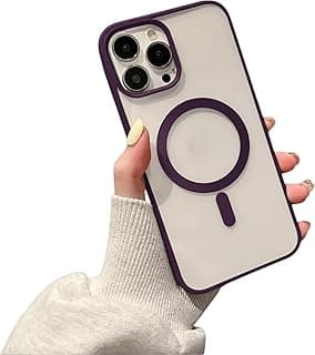 جراب هاتف مغناطيسي شفاف لهاتف ابل iPhone 11 Pro، متوافق مع Magsafe، نحيف، مضاد للاصفرار، حماية من السقوط بمعايير عسكرية، جراب حماية شفاف متين (بنفسجي)