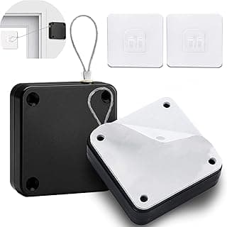 Pack of 2 Automatic Door Closer with Sensor Punch-Free Automatic Door Closer 1.2 m Wire Rope Easy to Install Suitable for All Types of Doors (Black)