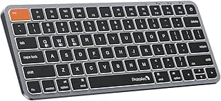 Backlit Compact Wireless Keyboard for Mac, K90-A Bluetooth Keyboard, Multi-Device, Low Profile, Fluid Quiet Typing, USB C Rechargeable, Compatible with MacBook Pro/Air, iPad - Space Gray