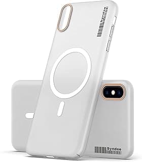 جراب Dl3 Mobilak غطاء خلفي لهاتف ابل iPhone X/iPhone XS، غطاء خلفي شفاف مطفي متوافق مع الملحقات المغناطيسية اللاسلكية | جراب مضاد للخدش والصدمات (شفاف)