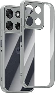 جراب KeHowy لهاتف Motorola Moto G56 5G، إطار TPU مرن + ظهر PC صلب شفاف، حماية 360 درجة - رمادي