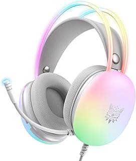 سماعة رأس FH Onikuma X25 Gradient Dynamic Light للألعاب لأجهزة PS4/PS5/XOne/XSeries/NSwitch/PC، باللون الرمادي