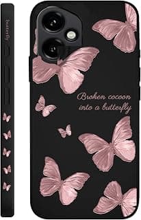 Fekra Red Butterfly Soft TPU Case For Honor 400 5G Shockproof Silicone Cover (Black, Honor 400 5G)