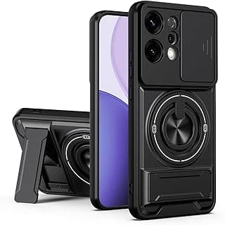 Case Cover Shock Resistant UNBLACK Protect Camera TPU + PC With KickStand Compatible with Oppo Reno 14 (Black)