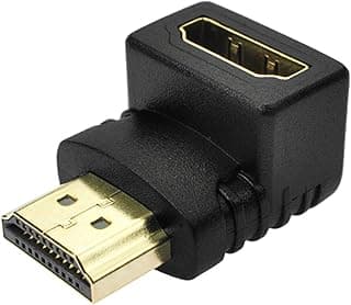 HDMI 90 Degree Adapter 4K HDMI Right Angle Adapter Extender Gold Plated Connector Converter Support 3D 4K 1080P - Black Gold
