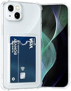 Bassitoo Case for iPhone 13 Clear Slim Phone Case Soft TPU Wallet Case Bag Cover with Card Slot Holder Shockproof 6.1"