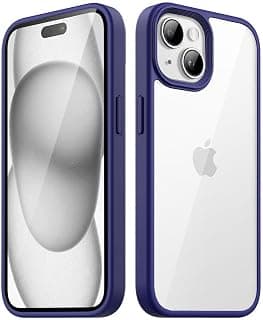 Case Compatible With iPhone 13/iPhone 14 6.1-Inch, Clear Case Shockproof Hard PC +Soft Silicone [Not Yellowing] Transparent Protective Slim Case Phone (Navy Blue)