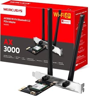 محول منفذ الملحقات الإضافية السريع MA80XE بسرعة X3000Mbps/ واي فاي 6/ بلوتوث 5.2/ شريحة تعريف انتل واي فاي 6/WPA3/ MU-MIMO/OFDMA/ بطاقة واي فاي ثابتة للكمبيوتر/ يدعم ويندوز 10، 11 من تي بي لينك