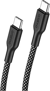 اورايمو كيبل شحن سريع 60 واط USB-C الى USB-C من بريد، (1 متر، 3 امبير) - مزامنة بيانات عالية السرعة وسلك شحن مضفر من النايلون المتين لاجهزة اللابتوب والتابلت والهواتف الذكية - اسود