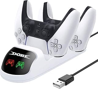 PS5 Controller Charging Station Fast PS5 Charging Station with USB Charging Cable Dock Twin Slot for PlayStation 5 Console DualSense PS5 Controllers with LED Indicator