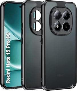 جراب لهاتف Redmi Note 15 Pro، مطفي شفاف، لا يصفر، حماية عسكرية، غطاء مضاد للصدمات مع حماية للكاميرا لـ Redmi Note 15 Pro 5G