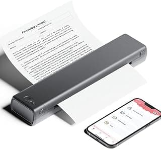 طابعة محمولة phmemo M08F - طابعة حرارية بدون حبر متوافقة مع اندرويد واللابتوب، طابعة لاسلكية محمولة للمنزل والمكتب والمدارس