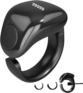 Smart Tasbih Counter Zikr Ring, Digital Tasbeeh Counter with OLED Display & APP Support, Waterproof Finger Counter خاتم التسبيح الذكي Magnetic Charging Muslim Islamic Ring, For Muslims (20mm-22mm)