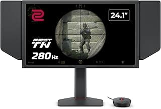 بين كيو شاشة العاب XL2540X+ 24.1 280Hz للرياضات الالكترونية من زووي، 1080p، تي ان سريع جديد، اعداد XL للمشاركة، تعديل الارتفاع مدعوم بتصميم محمل من الدرجة الصناعية، مفتاح S، غطاء حماية