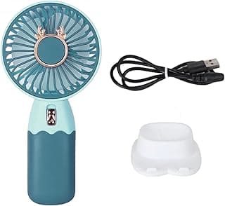 Handheld Mini Fan, Portable Personal Fan, Rechargeable Fan, Multiple Speed Settings, Whisper Quiet Motor, for Travel and Outdoor Use (Green)