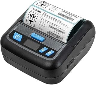 طابعة كاشير وملصقات حرارية محمولة 80 مم XP-P328B بلوتوث وUSB - شاشة OLED - تدعم أندرويد وIOS وويندوز - (لون أسود)