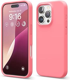 elago Compatible with iPhone 16 Pro Case, Premium Liquid Silicone Case, Full Protective Cover, Shockproof, Slim Phone Case, Scratch-resistant Soft Microfiber Lining (Pink)