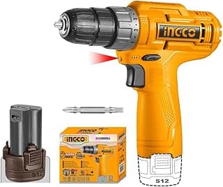 INGCO 12V Cordless Drill, Cordless Drilling Machine With 1.5 Battery And Drill Bit, 20Nm,0.8-10Mm,15+1 Torque - Multicolor