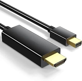 محول Mini DisplayPort إلى HDMI، كابل 6.6FT Mini Display Port إلى HDMI، سلك Thunderbolt 2 إلى HDMI متوافق مع MacBook Pro, Microsoft Surface Pro/Dock, شاشة، بروجيكتور