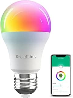 لمبة ذكية، 10 وات RGB قابلة للتعتيم، 800 لومن، واي فاي LED، تغير الألوان، E27 A60، تعمل مع اليكسا، جوجل هوم، سيري وIFTTT، لا تتطلب هب