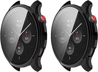 جراب حماية BabyValley متوافق مع ساعة Amazfit GTR 4، غطاء حماية كامل للشاشة، إطار صلب PC لحماية الساعة الذكية Amazfit GTR4 (أسود+أسود)