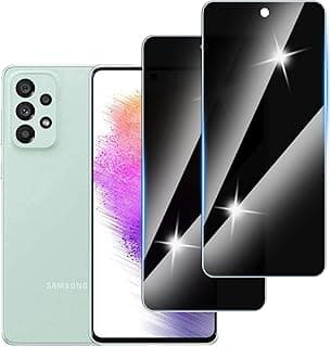 [عبوة من 2] واقي شاشة خصوصية لهاتف سامسونج Galaxy A73 زجاج مقوى مضاد للتجسس، صلابة 9H، مقاوم للخدش، بدون فقاعات، مضاد للتجسس